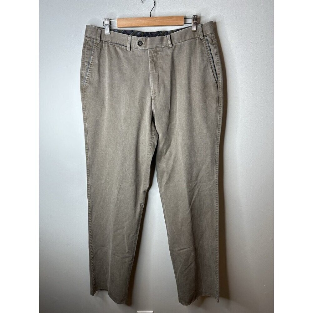 Hiltl Chinos Pants Mens 36x38 (actual 36x33) Gray Classic Fit Cotton John Craig‎